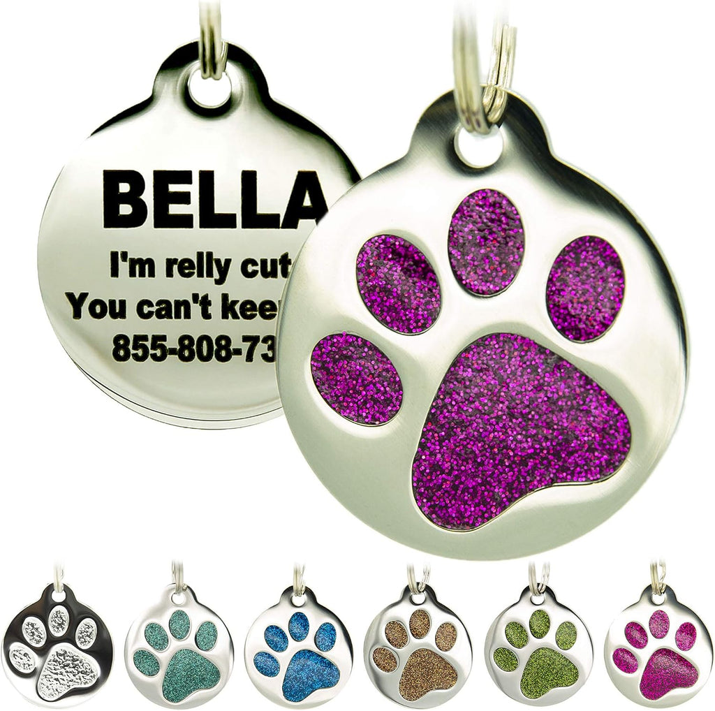 Pet tag paw print design