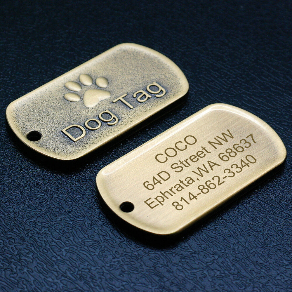 Brass dog tag size