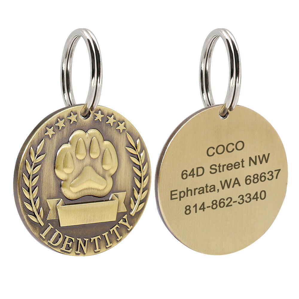 Brass dog tag lifestyle