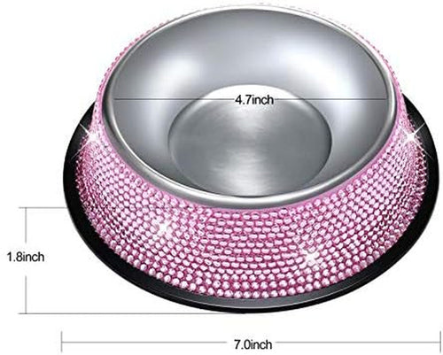 Bling pet bowl rhinestone detail