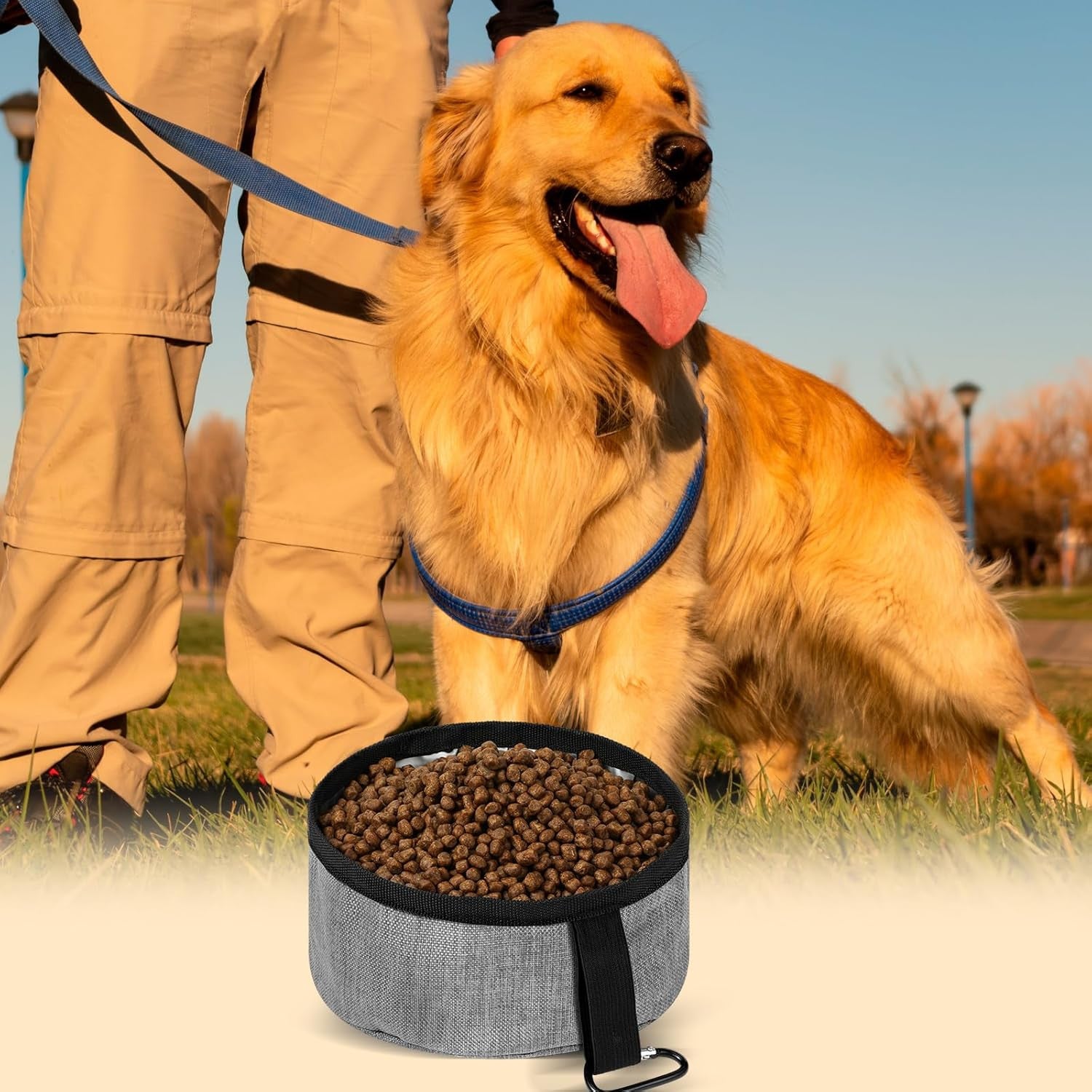 Travel dog bowl clip