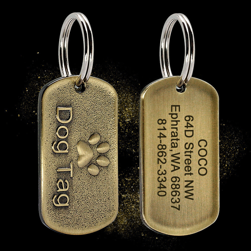 Brass dog tag rectangle