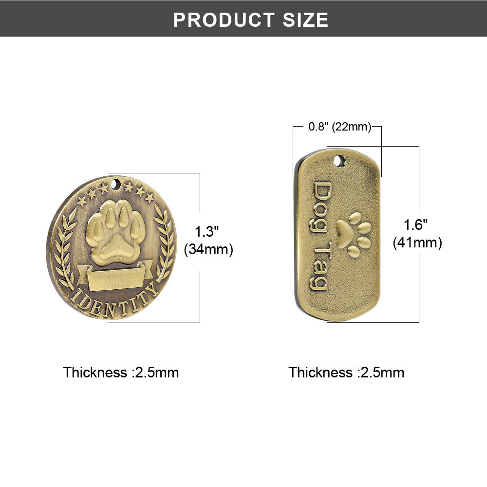 Brass dog tag detail