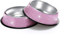 Bling rhinestone stainless steel pet bowl