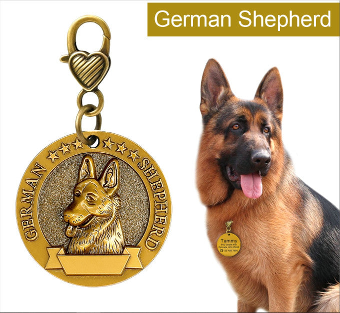 3D gold personalized breed pet ID tag
