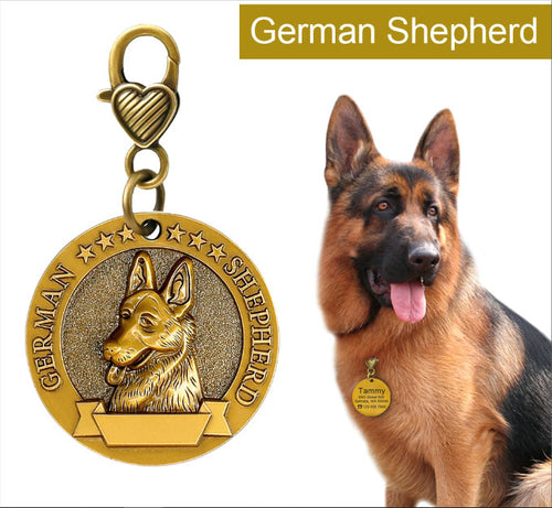 3D gold personalized breed pet ID tag