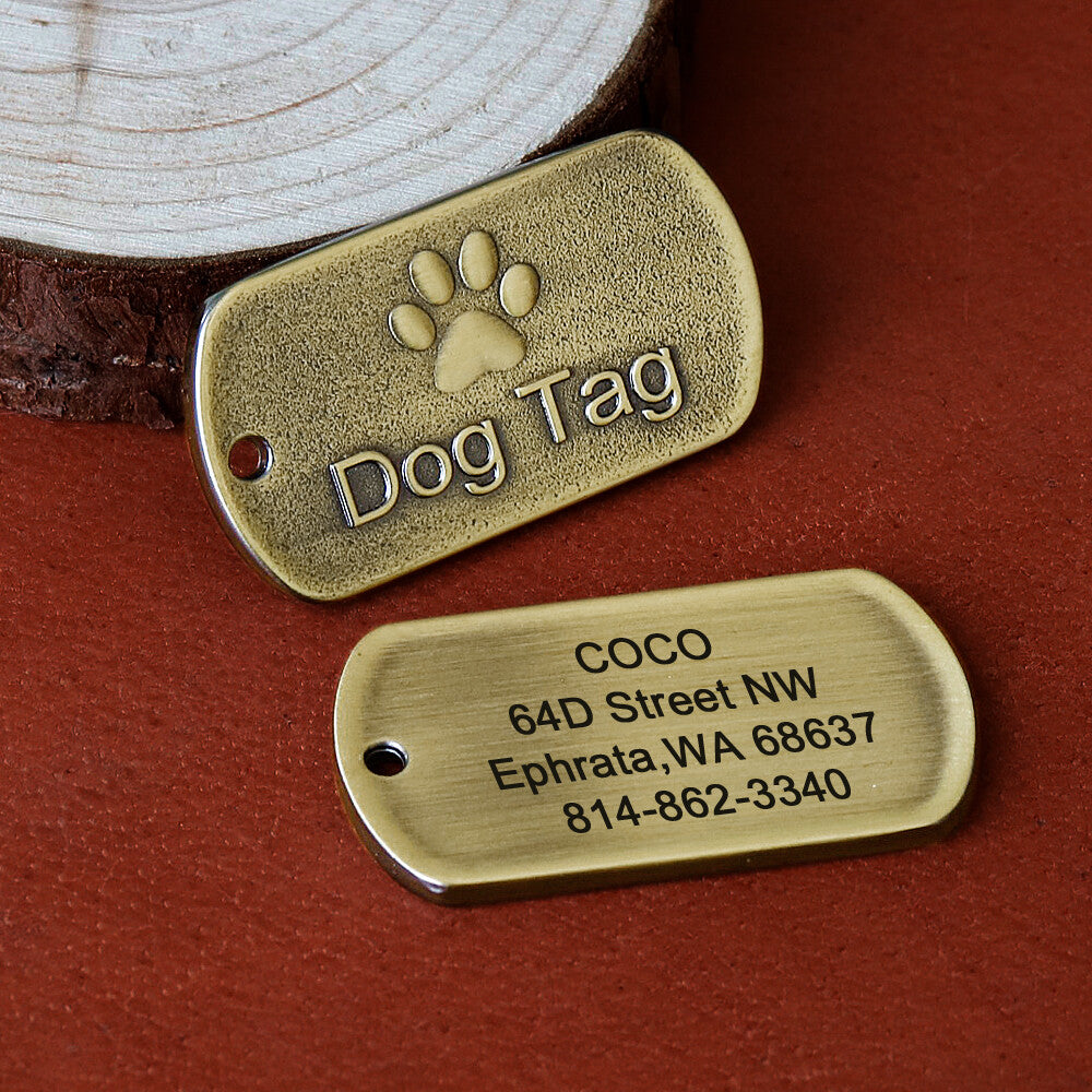 Brass dog tag finish