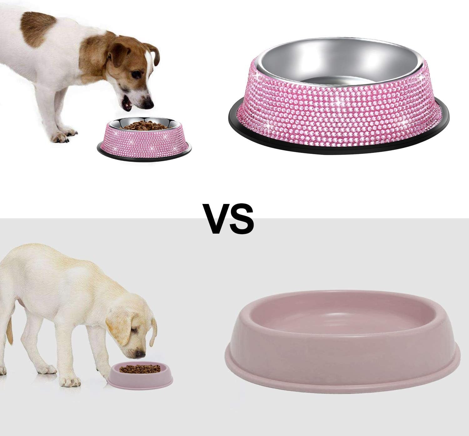 Bling pet bowl side view